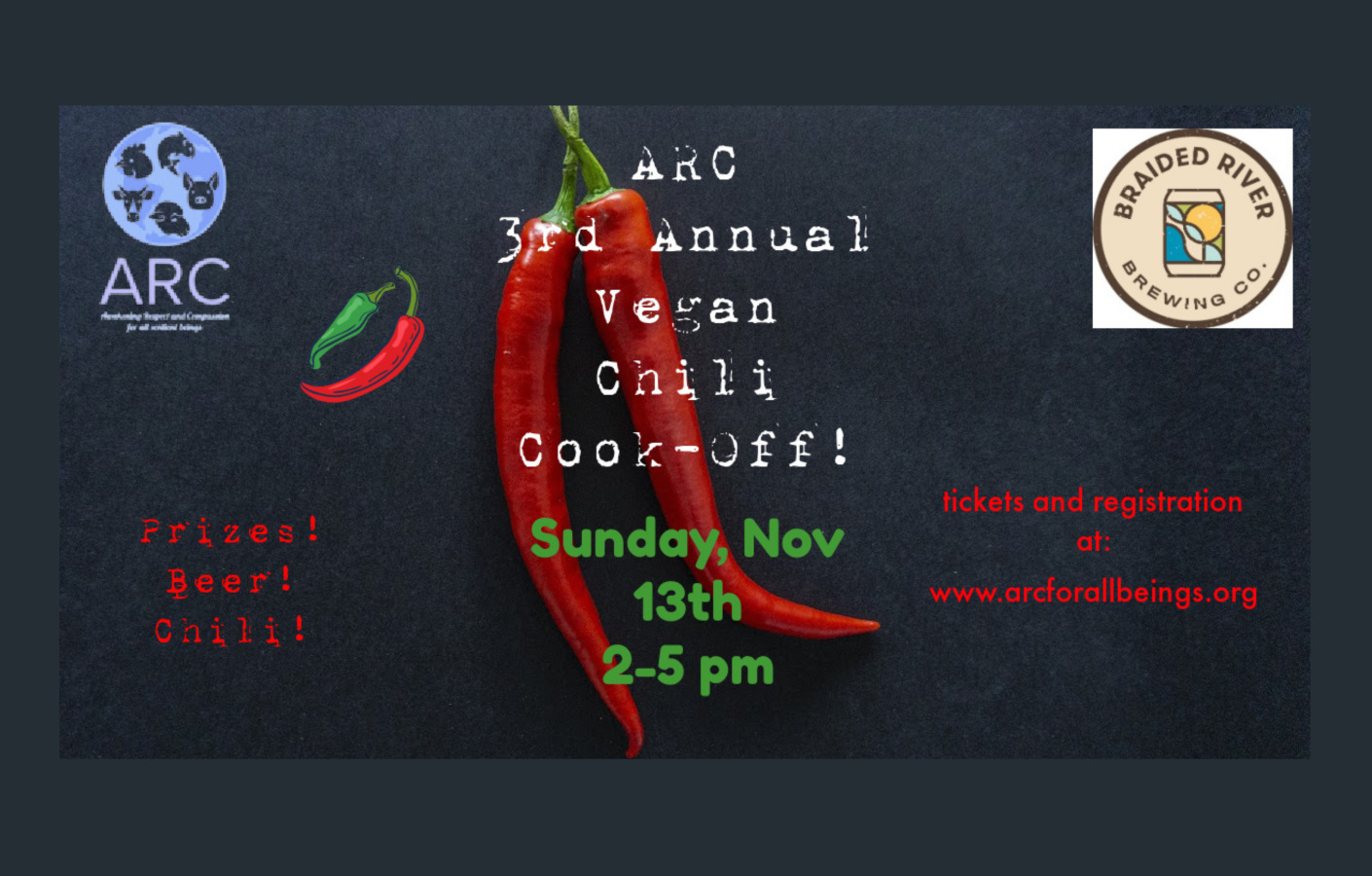 ARC THIRD ANNUAL VEGAN CHILI COOKOFF!