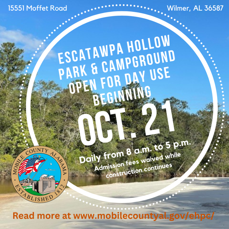 Escatawpa Hollow Park & Campground; Open; Limited Day Use