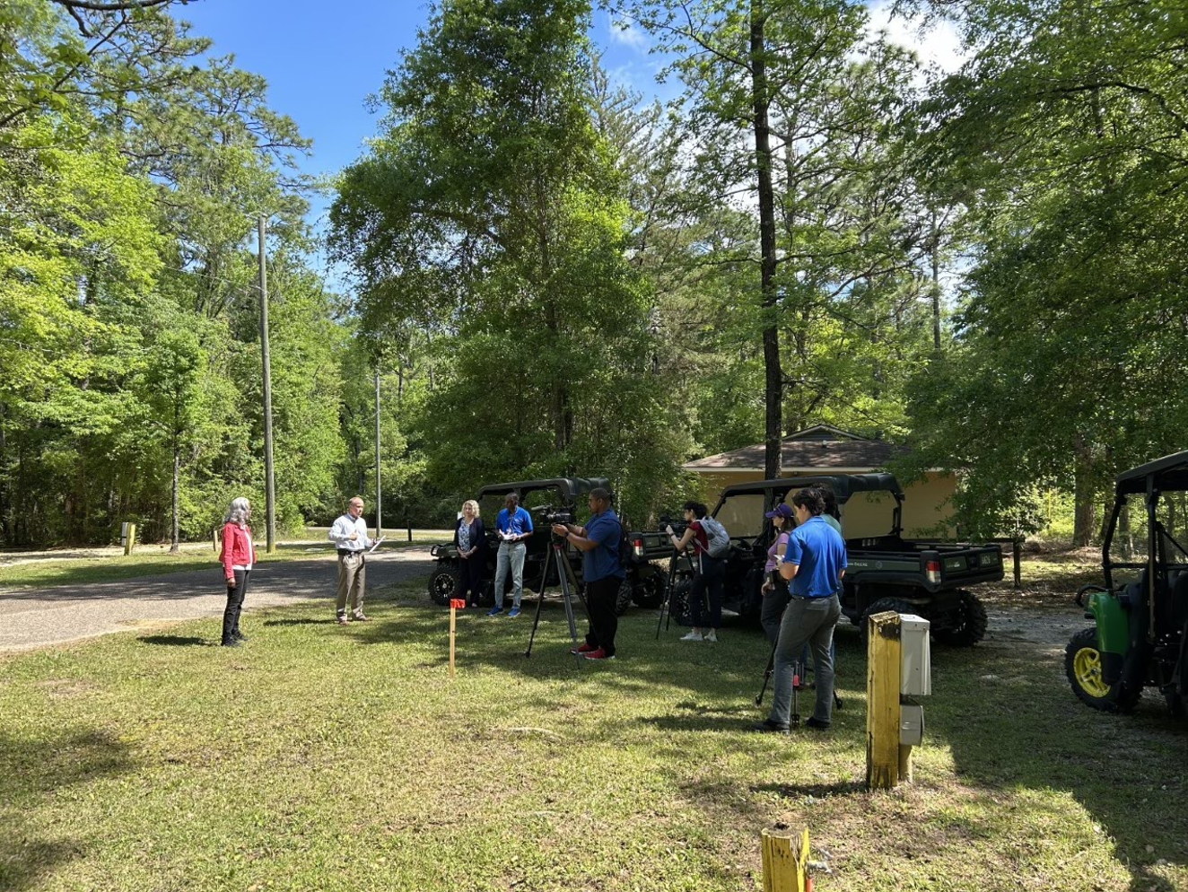 Media briefing at Chickasabogue Park's RV area 